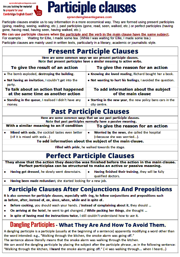 participle-clauses-best-grammar-sheet